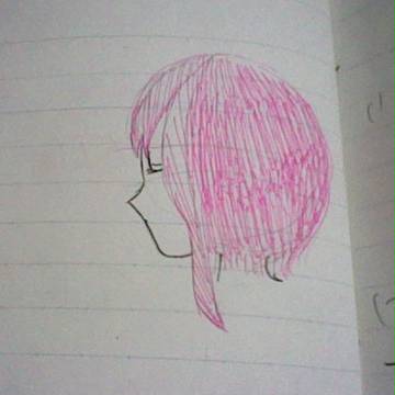 ピンクの髪　イラスト