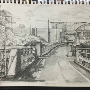 学校の前