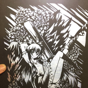 霊烏路空　切り絵