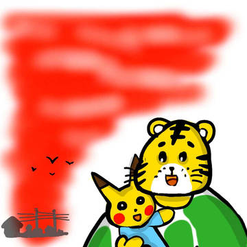 ピカチュウを育てるしまじろうの父さん