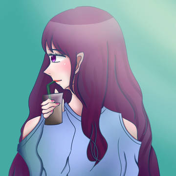 喝咖啡的妹子