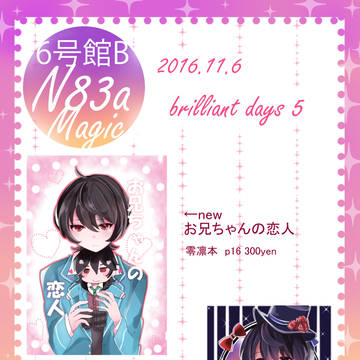 11/6ブリデ５お品書きとサンプル