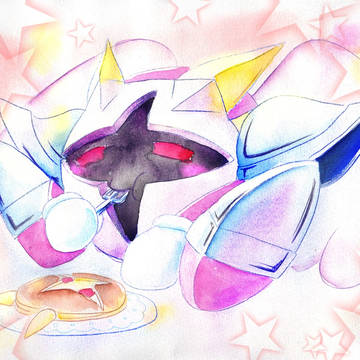 幸せそうにホットケーキを食べるギャラクティックナイト