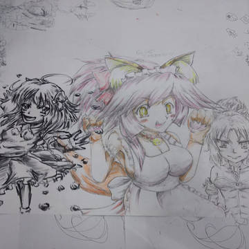 獨協大学の学祭の漫研ブースで描いた絵２