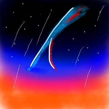 君の名は。ティアマト彗星描いてみた。