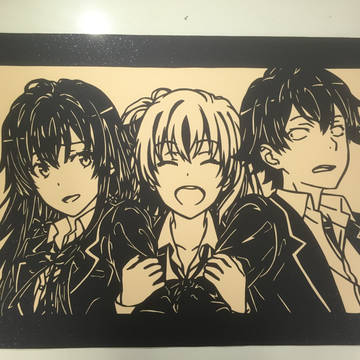 切り絵  やはり俺の青春ラブコメはまちがっている「俺ガイル」