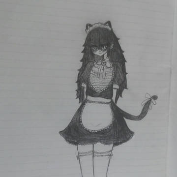 宿題中に描いてたうちの子のすばるん(女装注意報)