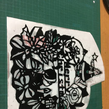 リースの切り絵