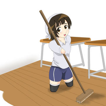 教室を掃除
