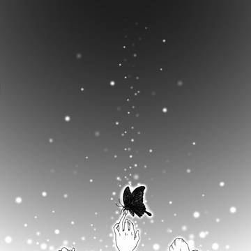 槿と黒揚羽