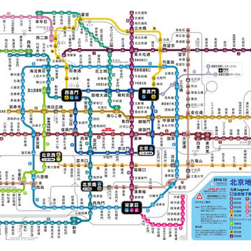 北京地下鉄路線図 2016-12