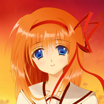 夕日の下で