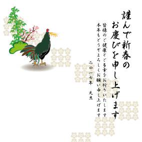 トリのイラスト年賀状テンプレート 2017年酉年