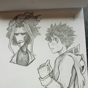 sketch dump- all might and deku