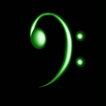 Note4-4FClef4-Green3 Metal