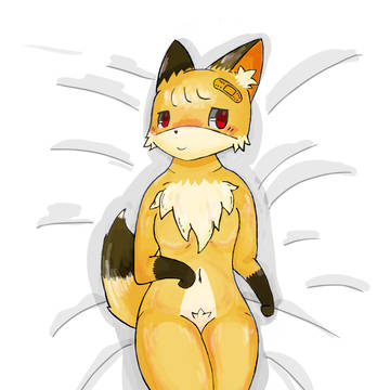 押し倒されたキツネさん