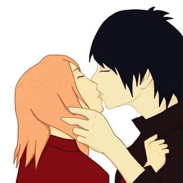 Sasuke and Sakura kiss