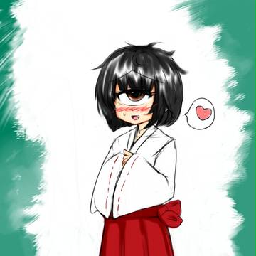 単眼娘な巫女さんに