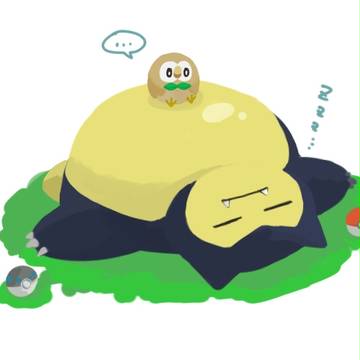 カビゴンとモクロー