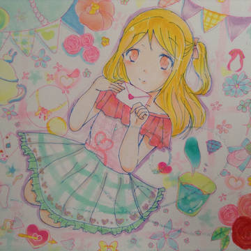 女の子を描いたよ( ´ ▽ ` )ﾉ