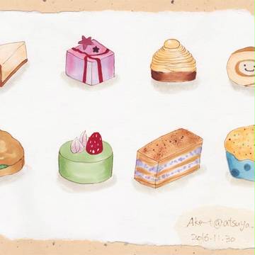 ケーキ盛り合わせる