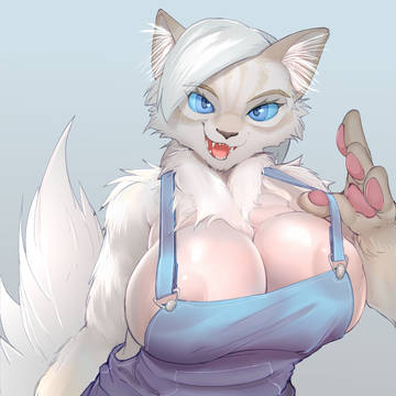 ペルシャネコちょいぽちゃおっぱいおねえさんギザ歯オーバーオール