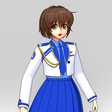 二次元キャラクター風3Dモデル(略式礼装)