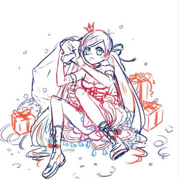 クリスマスイラスト制作過程