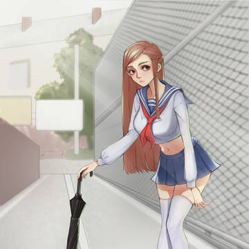 校服女