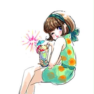 女の子とどろどろアイス