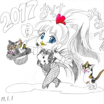 2017落描き。あけおめー。