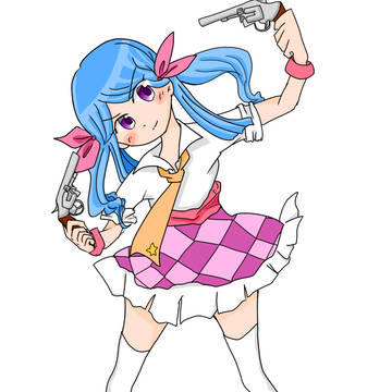 銃を構えた女