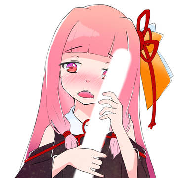 小さいフランスパンを持った茜ちゃん