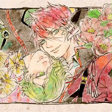 椿(オオカネヒラ)と九重葛(ウグイスマル)
