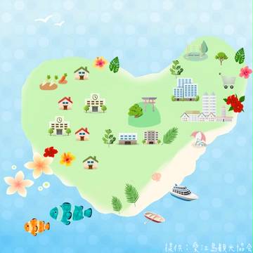 愛江島島内マップ