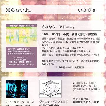 1/29 全ケイお品書「知らないよ」  い30a 新御+荒御中心
