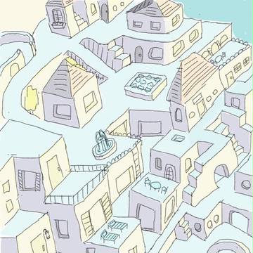 空想の町(3色塗り)