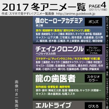 2017年冬アニメ一覧　PAGE 4