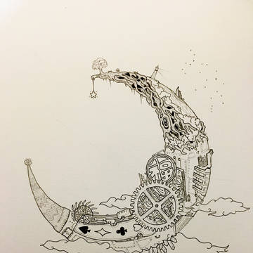 朋克插画之月亮屿