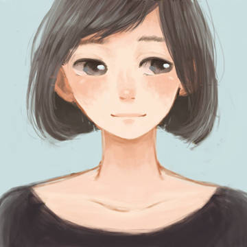 微笑む