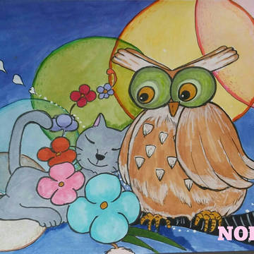 フクロウとトトちゃん