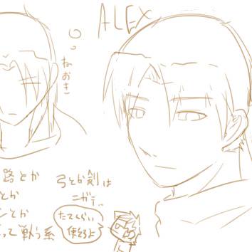 うちのスティーブさんとアレックス君らくがき
