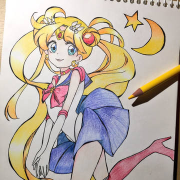 セーラームーンうる覚えで描いてみた