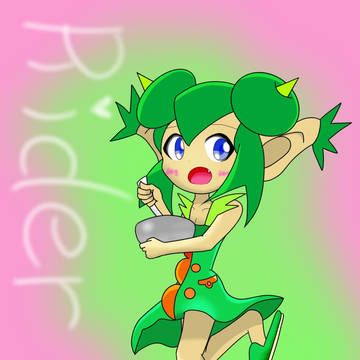 リデルちゃんがチョコレートを作ってくれるイラスト（のつもり）