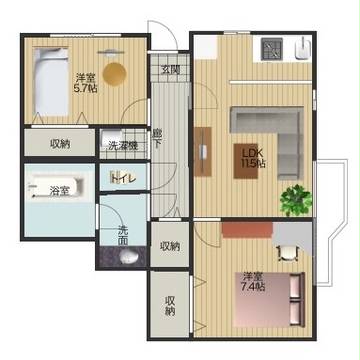 同棲マンション間取りイメージ。