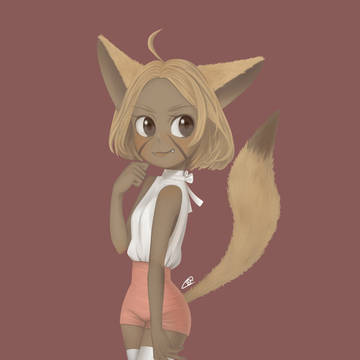 砂漠の狐の擬人化