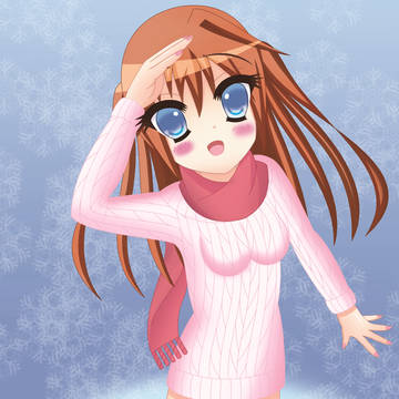 ロングセーターの女の子