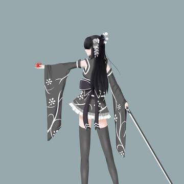 黑白和服