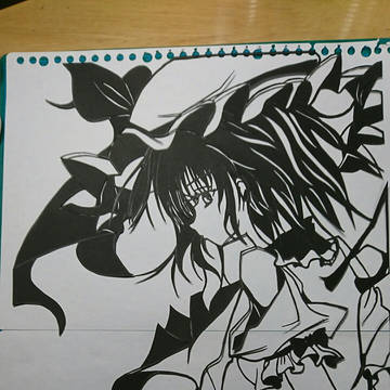 切り絵のレミリア完成～(^_^;)