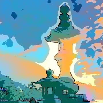 空は焼け、海は輝く